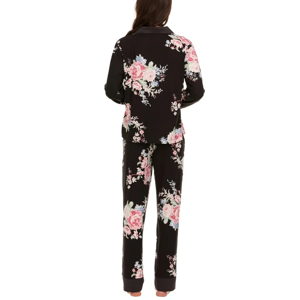 Flora Nikrooz Black Floral Pajama Set - Picture 3 of 13
